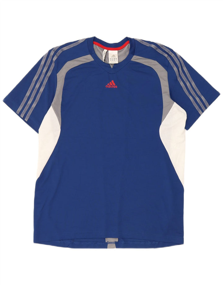 T-shirt Adidas Climacool da uomo, grande, in poliestere color block blu