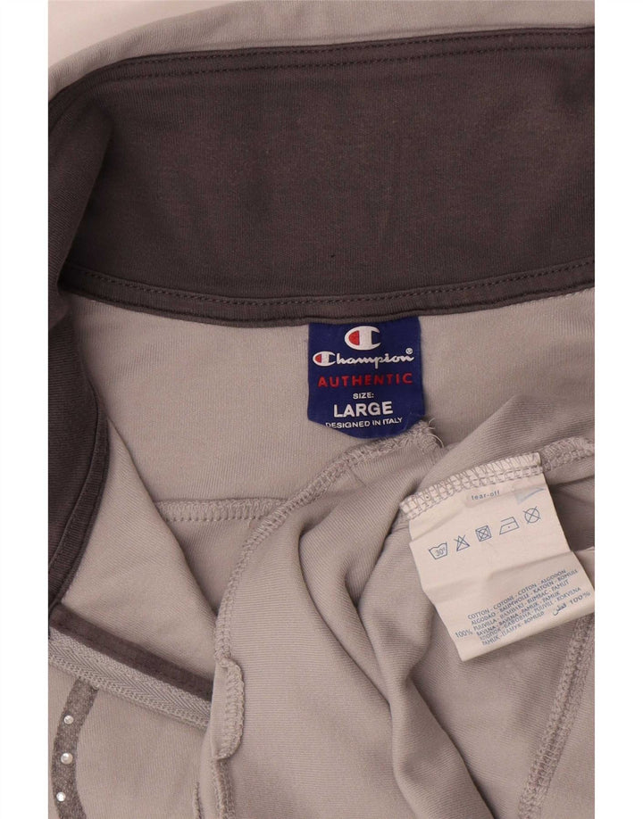 Giacca da tuta grafica da donna Champion UK 16 grande cotone grigio