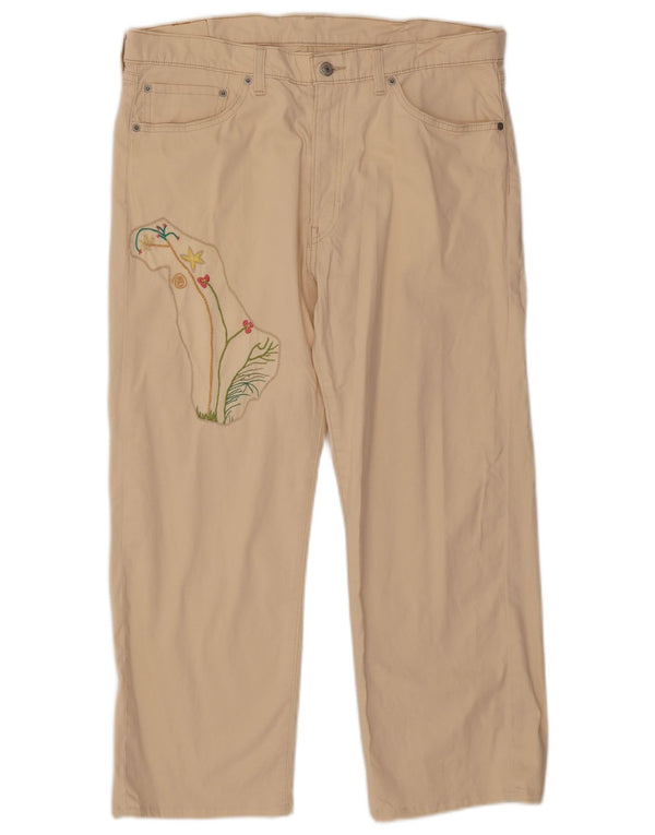 Pantaloni casual dritti con grafica Levi's da donna 751 W38 L26 Beige floreale