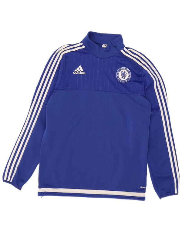 Adidas Uomo Chelsea FC Graphic Top manica lunga color block blu medio