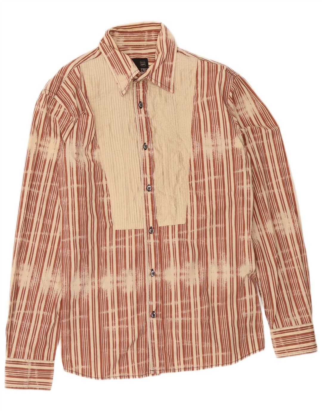 Camicia Uomo Gas Large in cotone a righe marroni