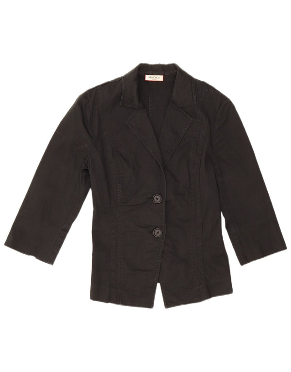 Max & Co. Giacca blazer da donna a 2 bottoni con maniche a 3/4 UK 6 XS cotone nero