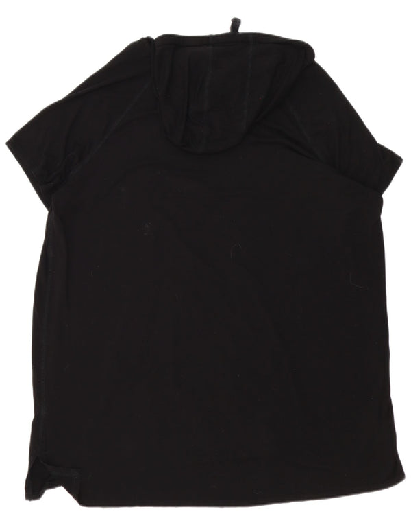 Abito Dkny da donna con cappuccio grafico oversize a maniche corte UK 18 XL Nero