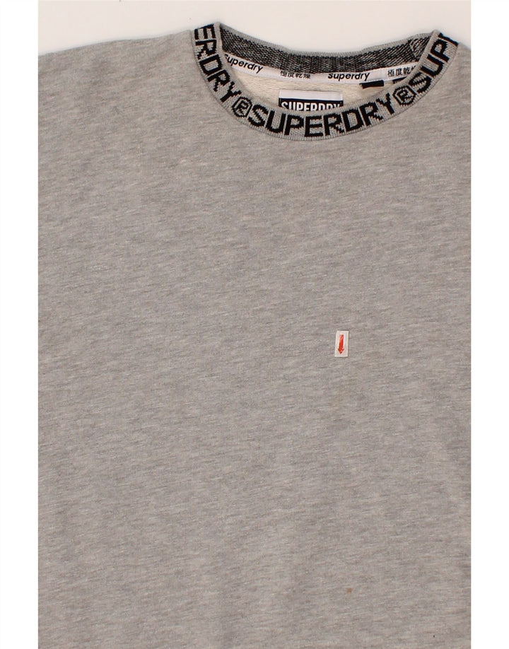 SUPERDRY Womens Oversized Graphic Sweatshirt Jumper UK 12 Medium Grey Vintage Superdry and Second-Hand Superdry from Messina Hembry 