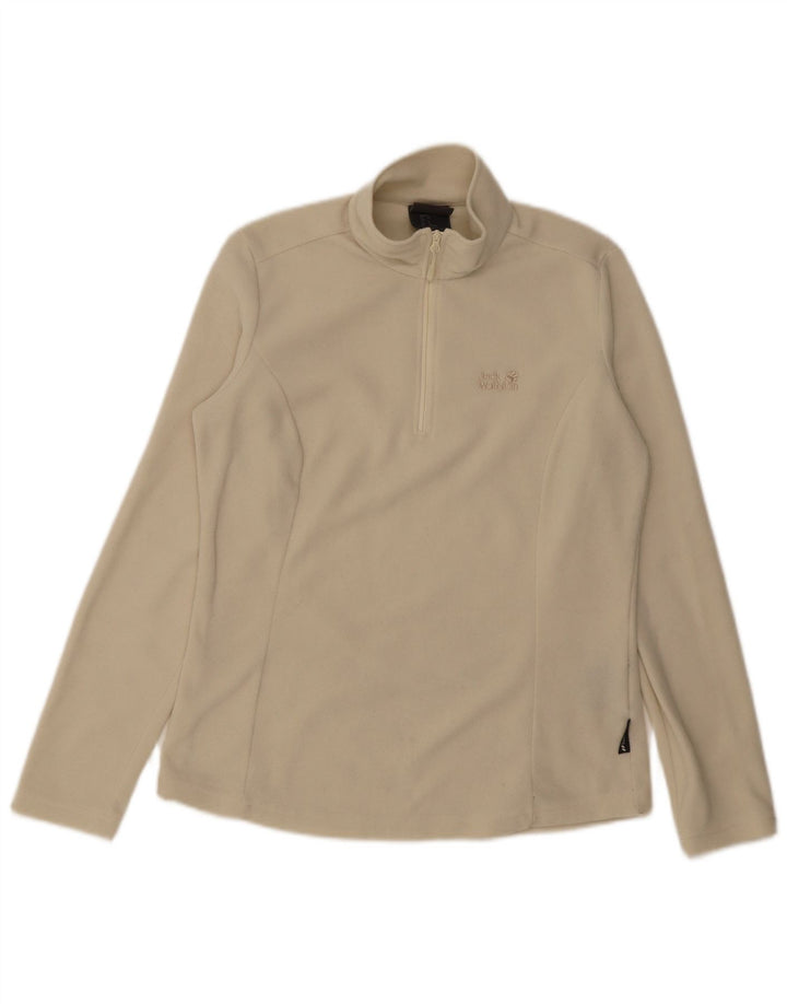 Maglione in pile da donna con collo e zip Jack Wolfskin UK 12 Poliestere beige medio