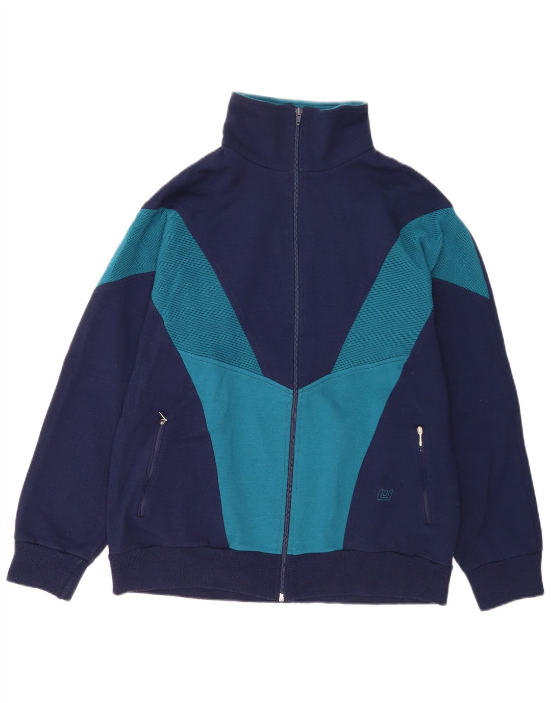 Giacca da tuta da uomo vintage EU 46 XL Blu navy color block