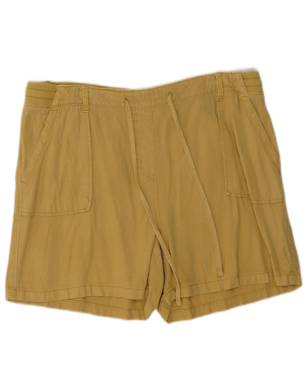 Pantaloncini da donna Marks & Spencer UK 16 Large W34 Lino kaki