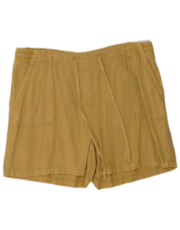 Pantaloncini da donna Marks & Spencer UK 16 Large W34 Lino kaki
