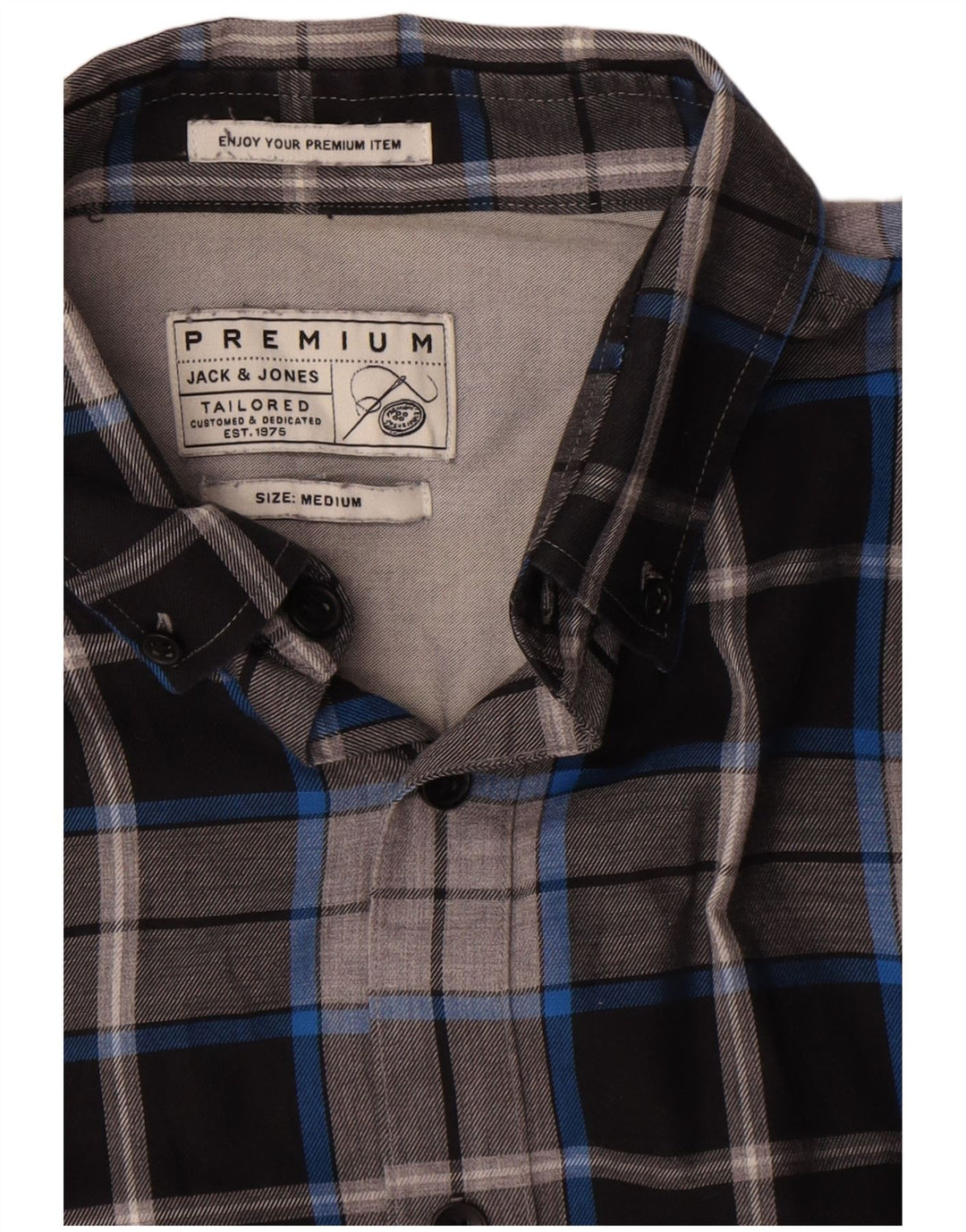 Jack & Jones Camicia da uomo in flanella di cotone a quadri multicolore medio