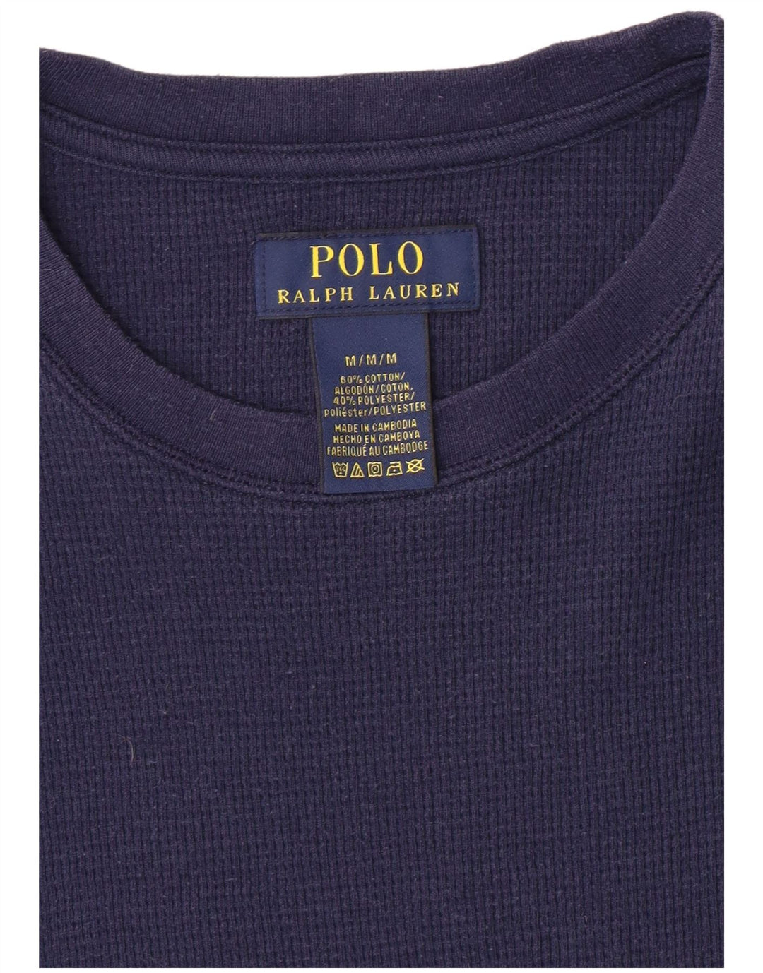 POLO RALPH LAUREN Top da uomo a maniche lunghe in cotone blu navy medio