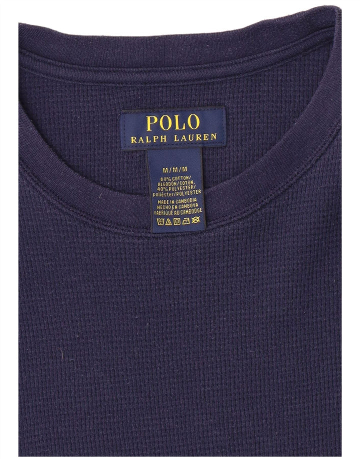 POLO RALPH LAUREN Top da uomo a maniche lunghe in cotone blu navy medio