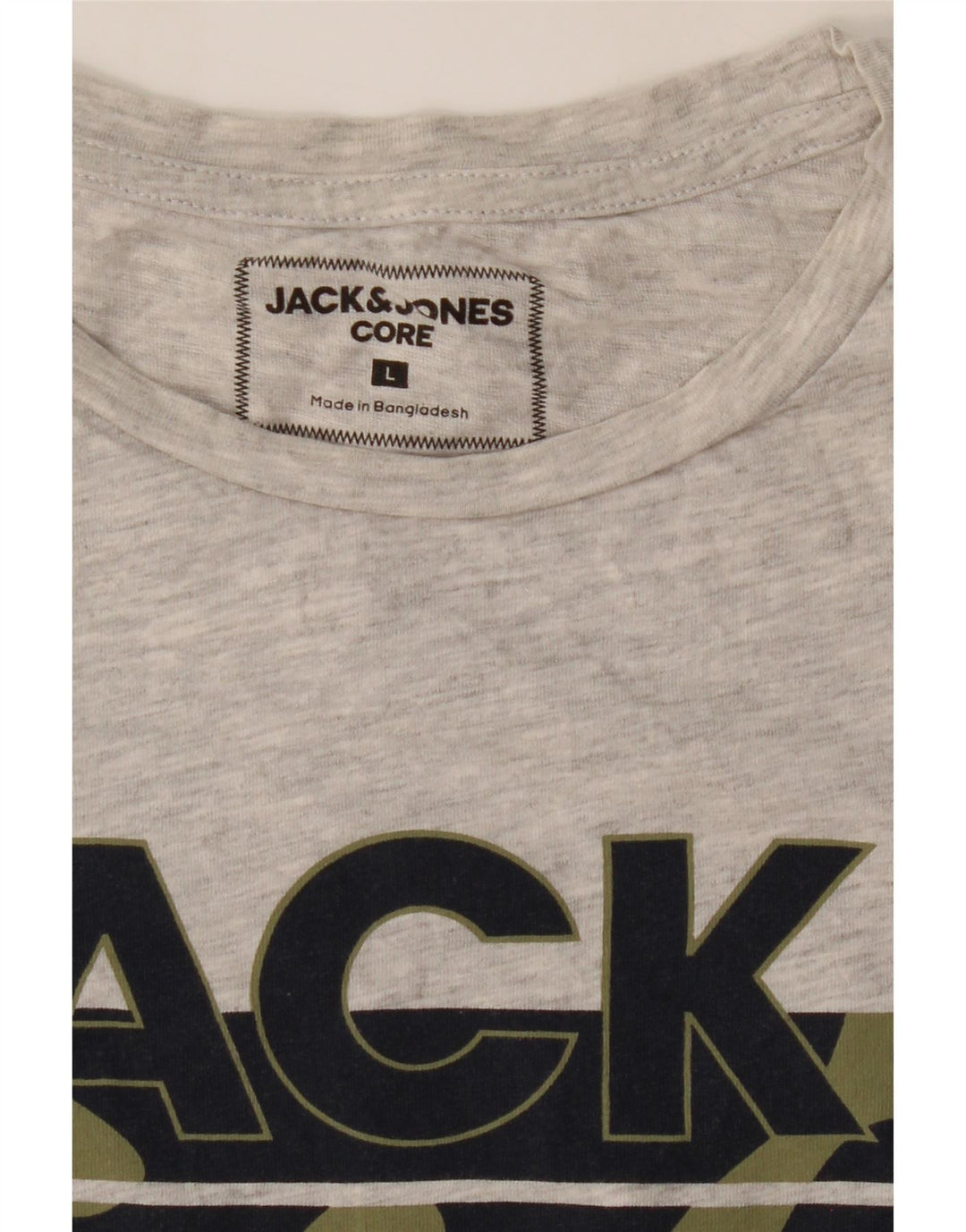 JACK & JONES Mens Graphic T-Shirt Top Large Grey Cotton Vintage Jack & Jones and Second-Hand Jack & Jones from Messina Hembry 