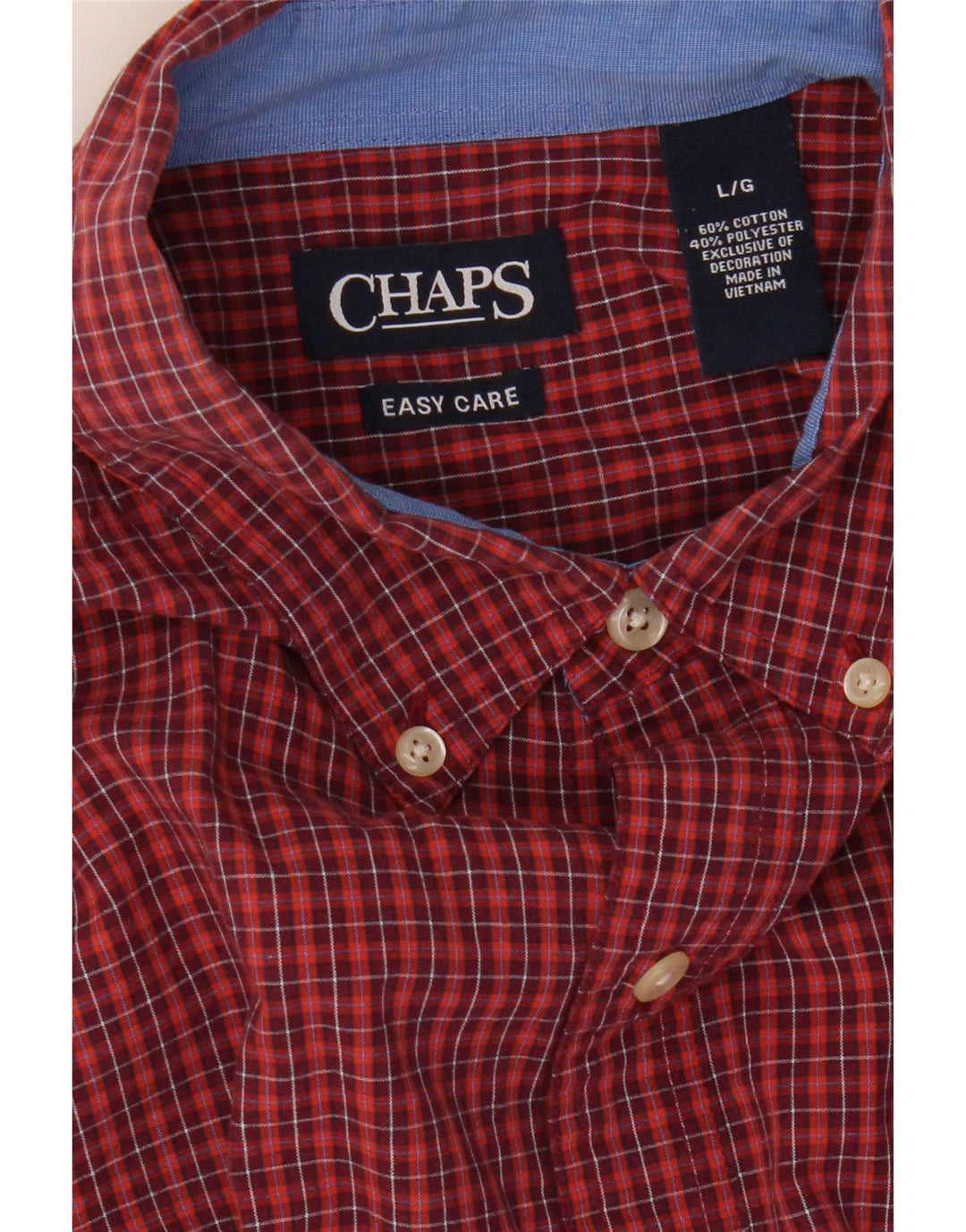 Camicia da uomo Chaps a quadri rossi grandi in cotone
