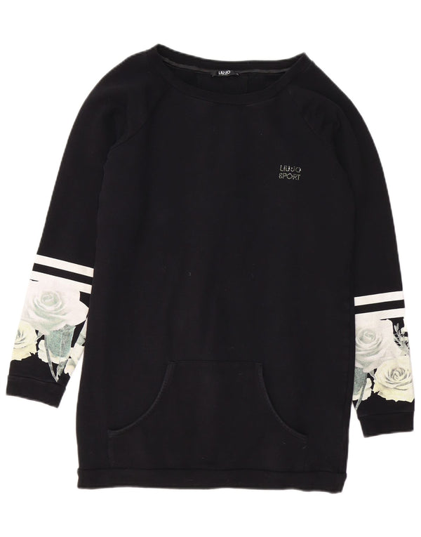 Felpa da donna Liu Jo con taglio ampio e vestibilità ampia, UK 10, piccolo floreale nero