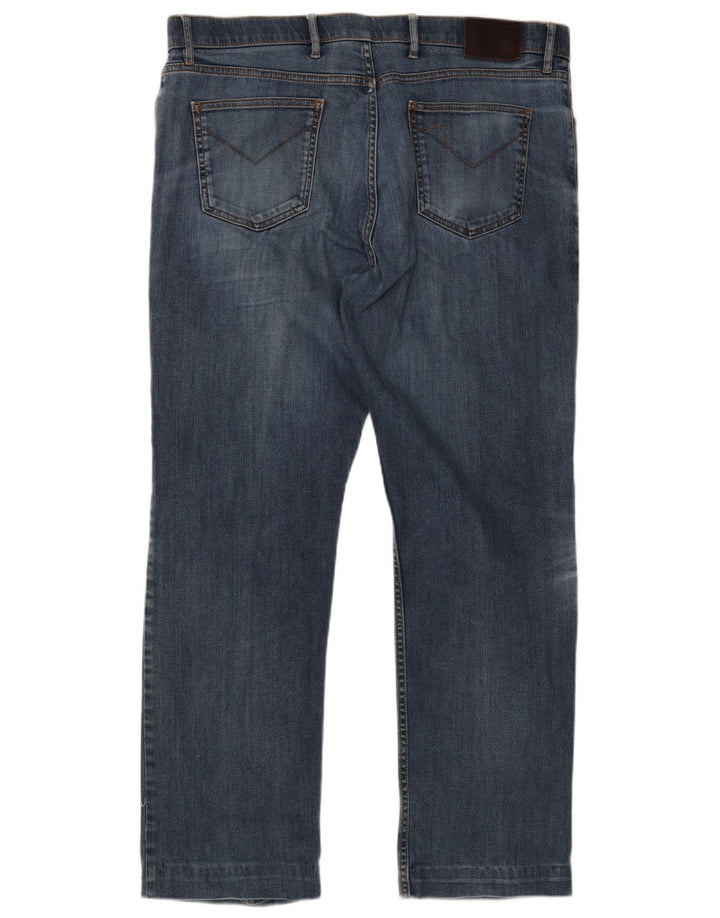 Jeans dritti vestibilità regolare da uomo Marks & Spencer W40 L33 cotone blu