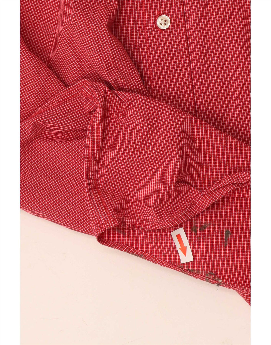 Camicia a maniche corte da uomo Tommy Hilfiger XL in cotone a quadretti rosso