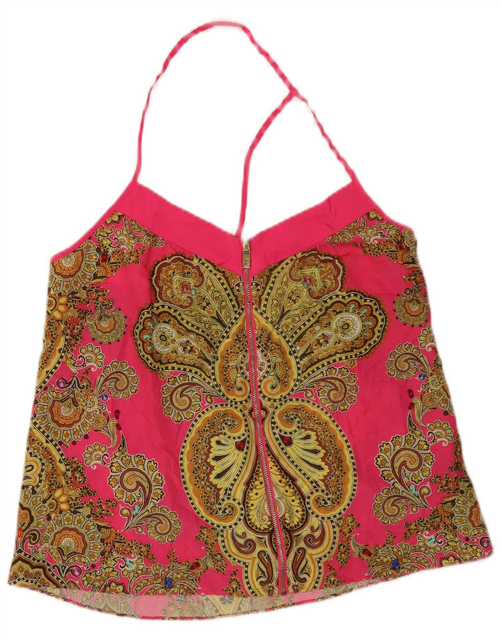 Top alla caviglia da donna Ted Baker UK 12 Poliestere Paisley rosa medio