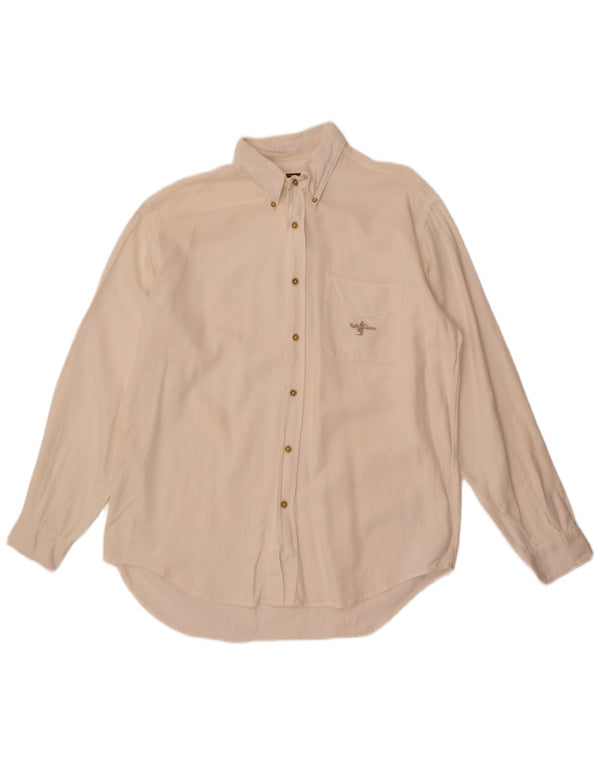 Camicia da uomo Marlboro Classics Large in cotone bianco
