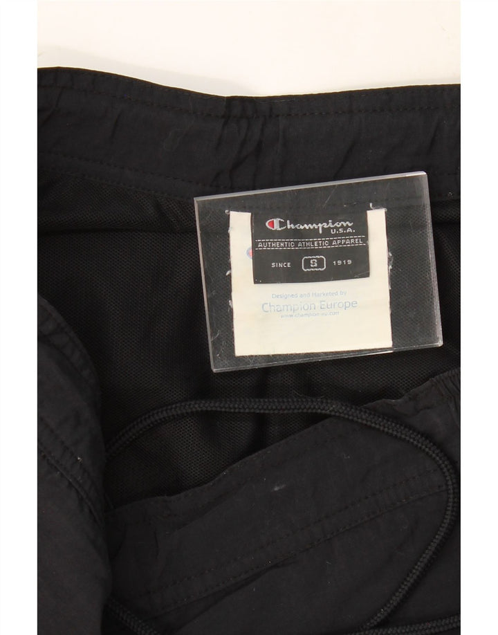 CHAMPION Mens Graphic Swimming Shorts Small Black Colourblock Polyester
