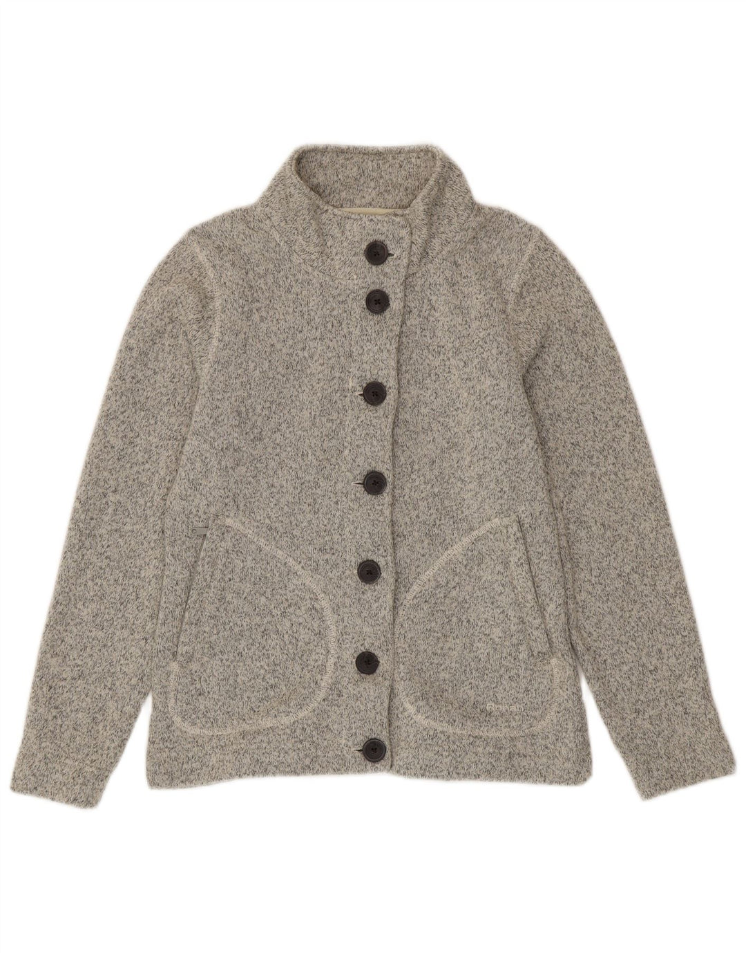 Maglione cardigan da donna Rohan UK 10 Piccolo poliestere screziato grigio