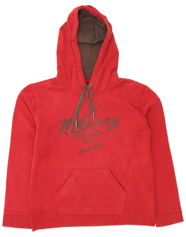 Felpa con cappuccio grafica da uomo ENERGIE XL in cotone rosso