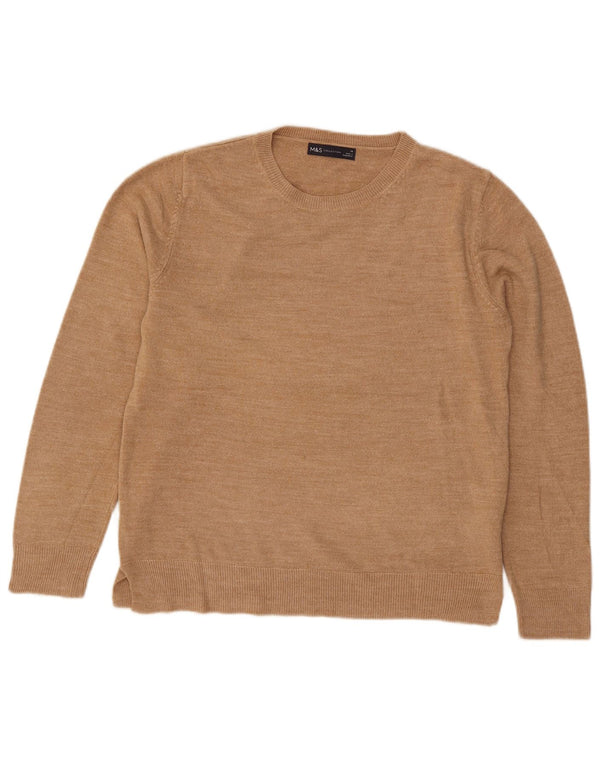 Maglione maglione girocollo da donna Marks & Spencer UK 14 Acrilico beige medio