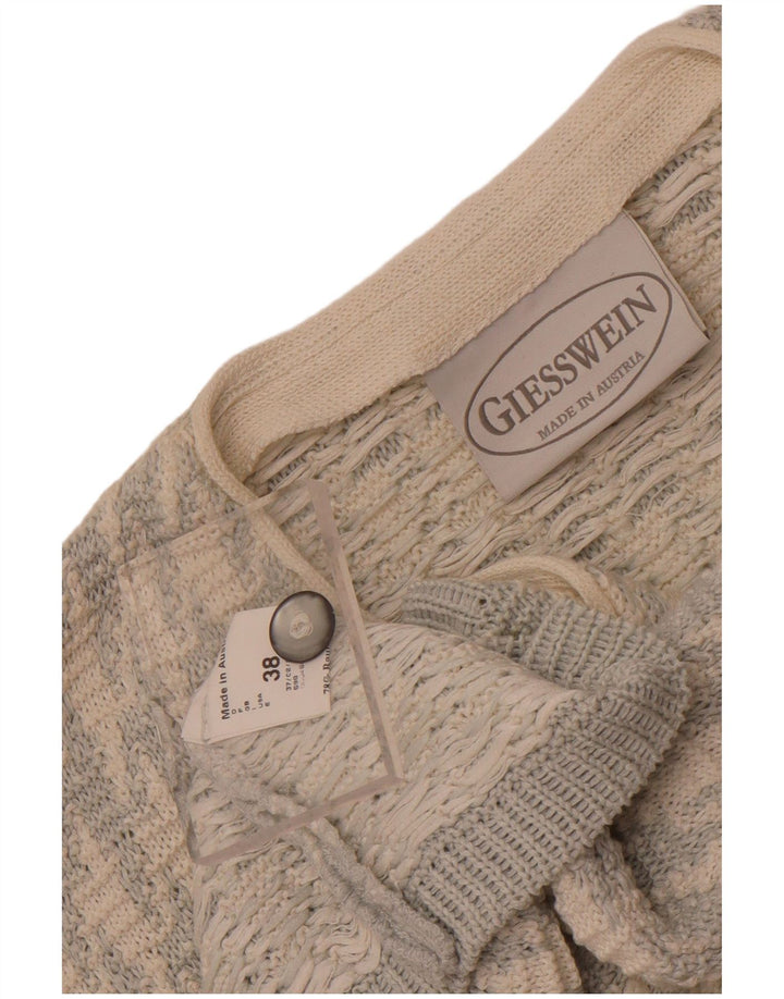 Maglione cardigan da donna Giesswein EU 38 pied de poule bianco medio