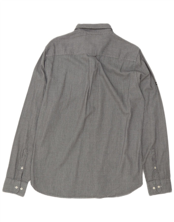 Camicia da uomo Superdry in cotone grigio medio
