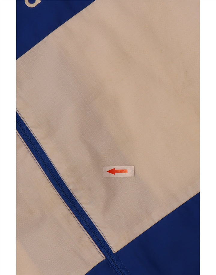 Giacca da ginnastica da uomo con cappuccio Adidas, piccola, in poliestere color block blu