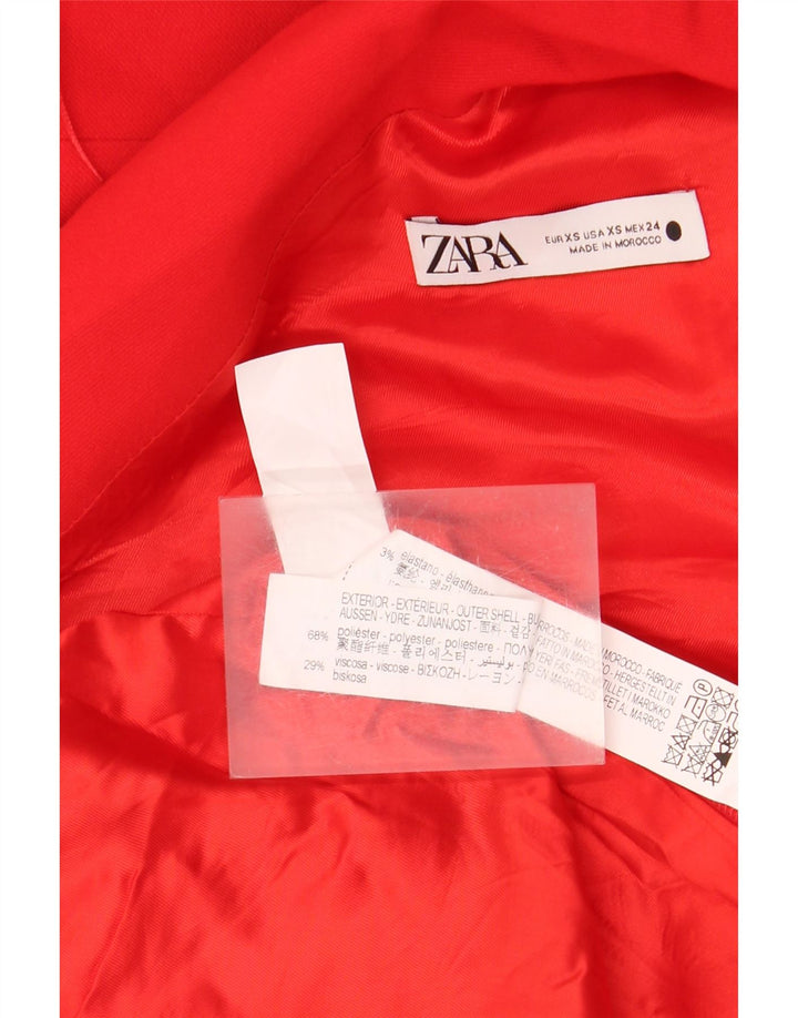 Abito monospalla oversize a maniche lunghe da donna Zara UK 6 XS poliestere rosso