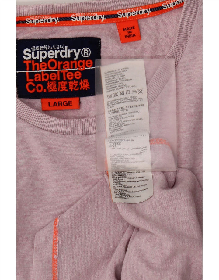 T-shirt da donna Superdry Top UK 16 grande cotone rosa