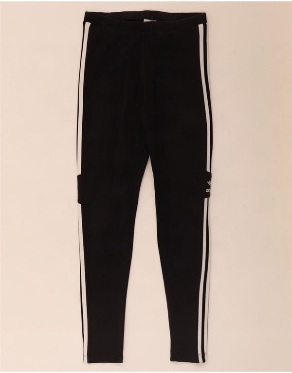 Leggings grafici da donna Adidas UK 8 piccoli cotone nero