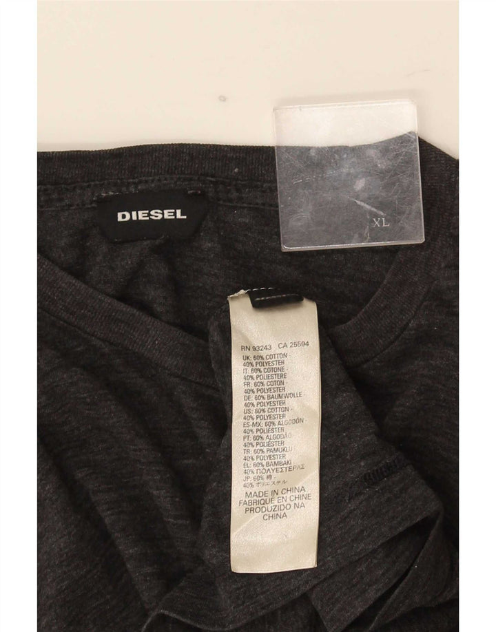 T-shirt da uomo Diesel Top XL in cotone chiazzato grigio