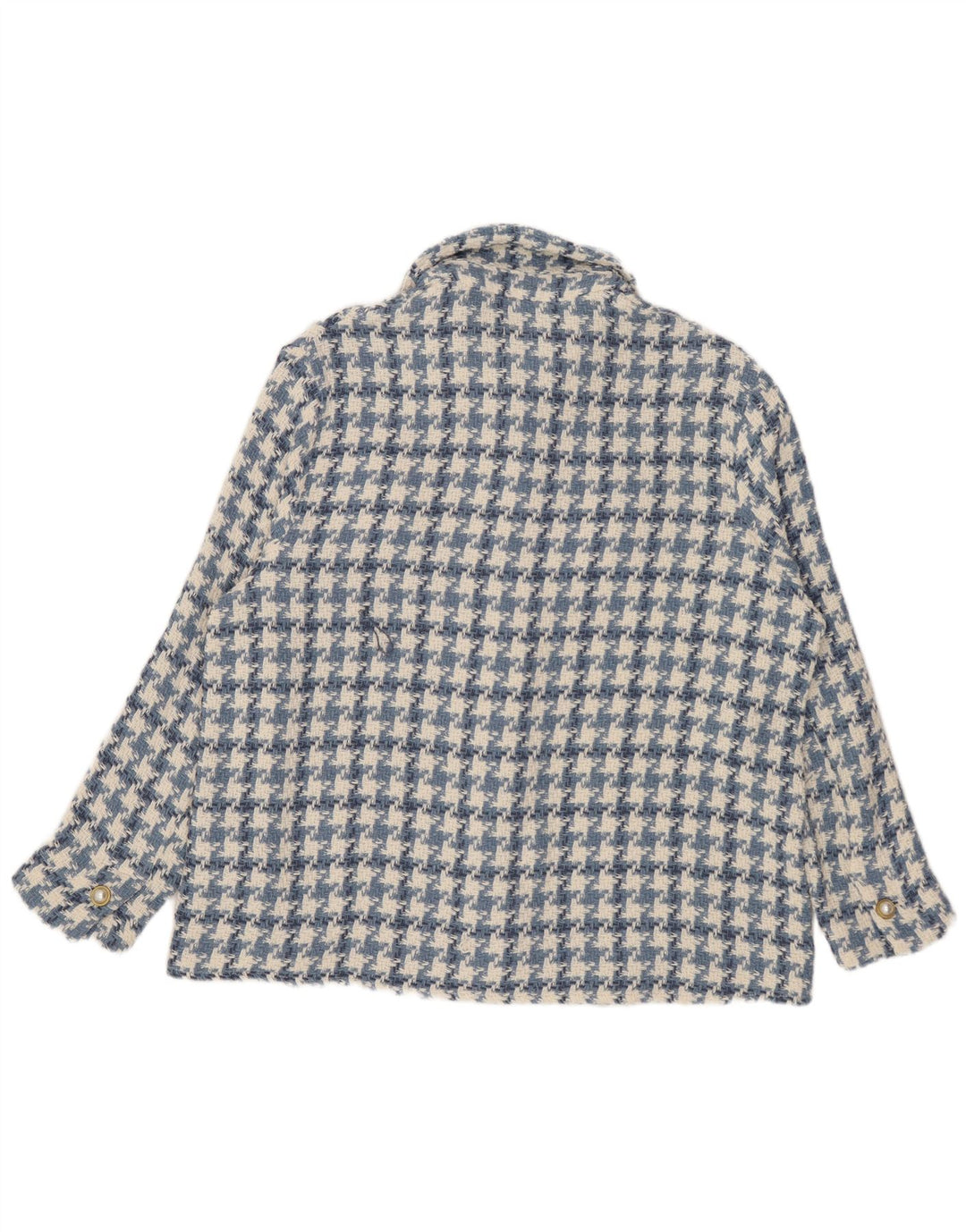 Giubbotto bomber oversize da donna Zara UK 10 piccolo cotone pied de poule blu