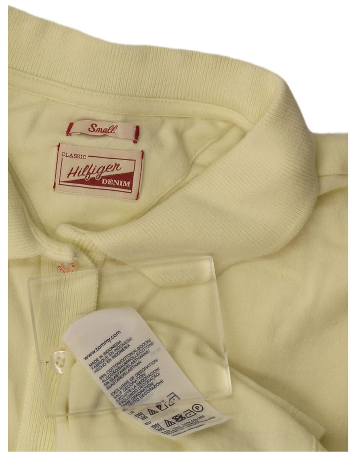 Polo da donna Tommy Hilfiger UK 10 piccola in cotone giallo