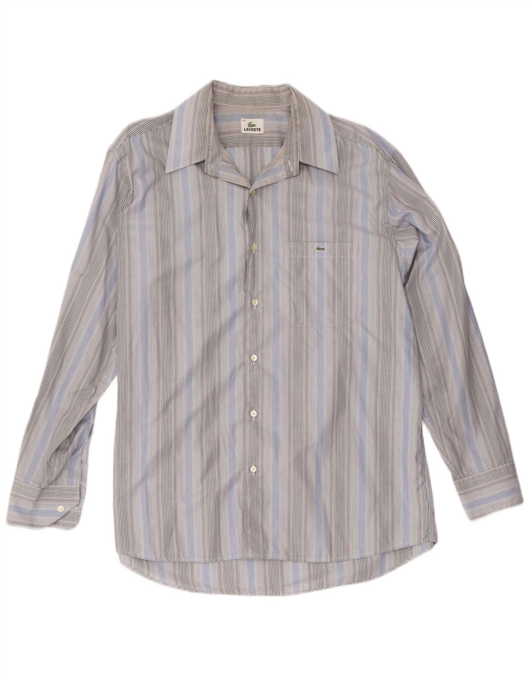 Camicia da uomo Lacoste taglia 44 XL cotone a righe blu