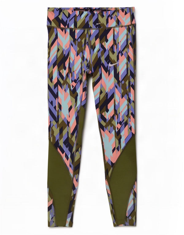 Leggings Nike Dri Fit da donna UK 8 Small nylon geometrico multicolore