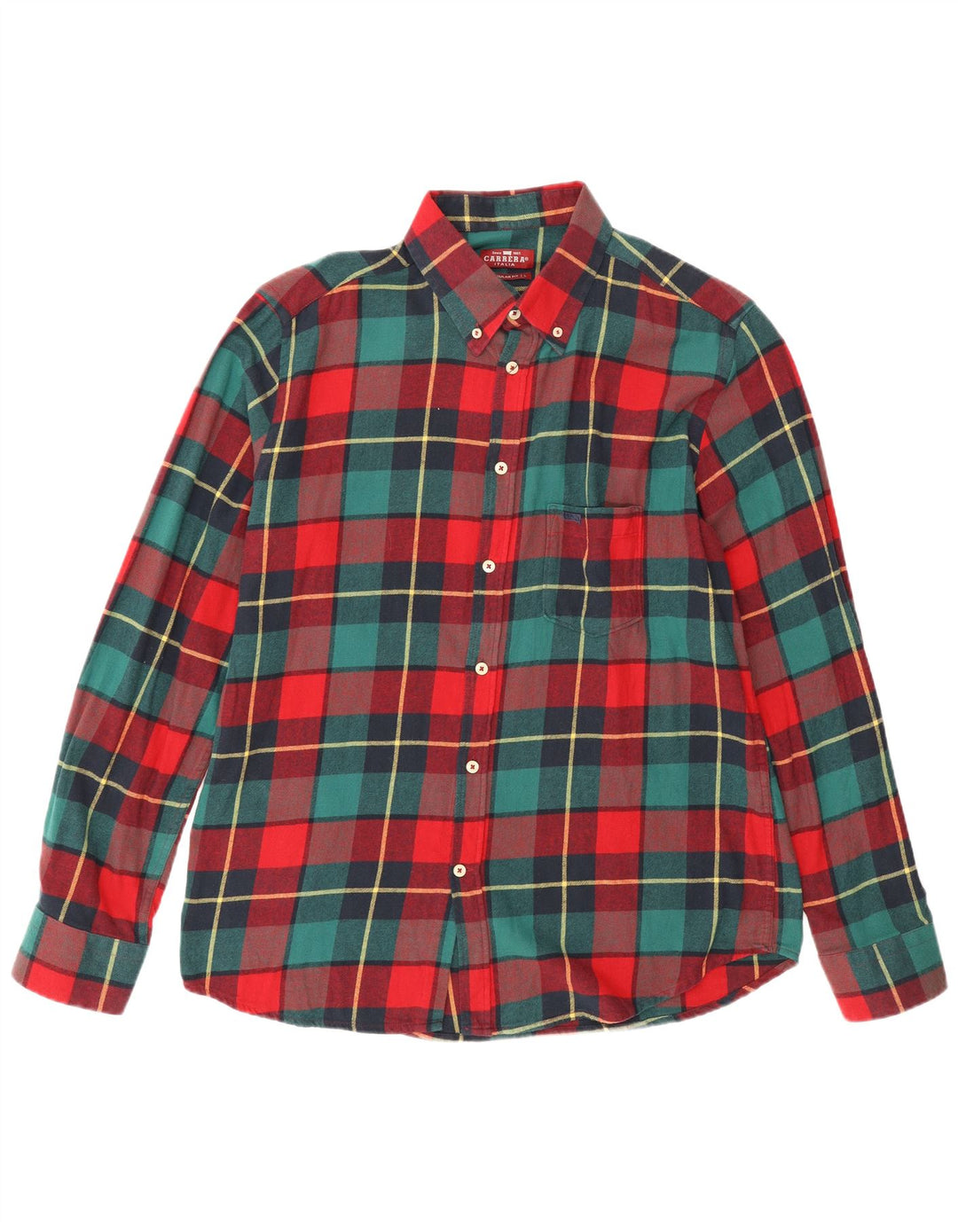 Camicia Carrera Uomo Large in cotone a quadri multicolore