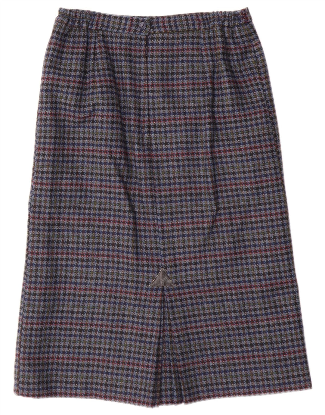 Gonna a tubino vintage da donna UK 14 media W28 pied de poule blu