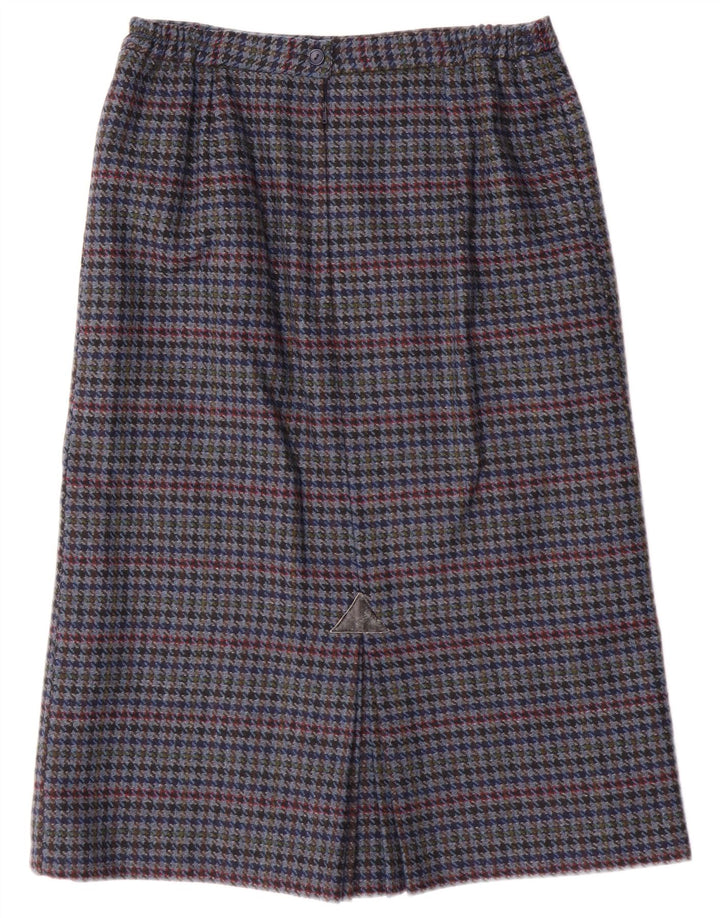 Gonna a tubino vintage da donna UK 14 media W28 pied de poule blu