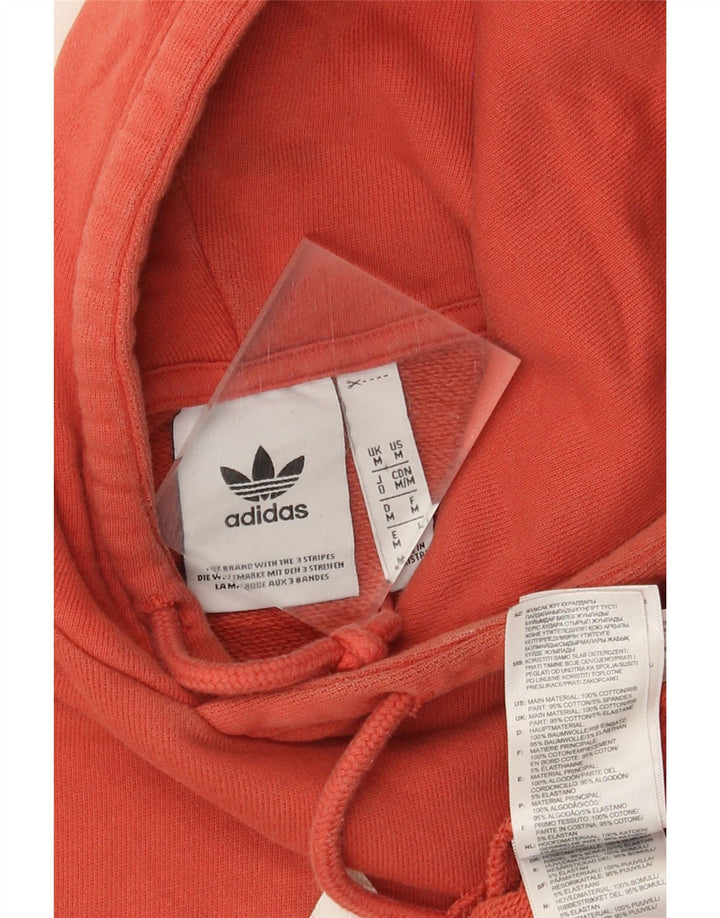 Maglione con cappuccio grafico da uomo Adidas in cotone rosso medio