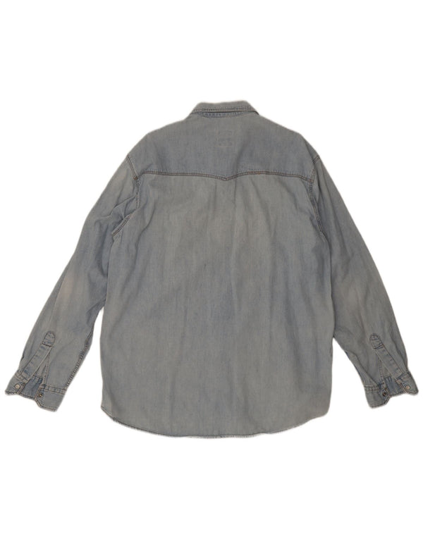 Camicia di jeans da uomo Rifle XL in cotone blu