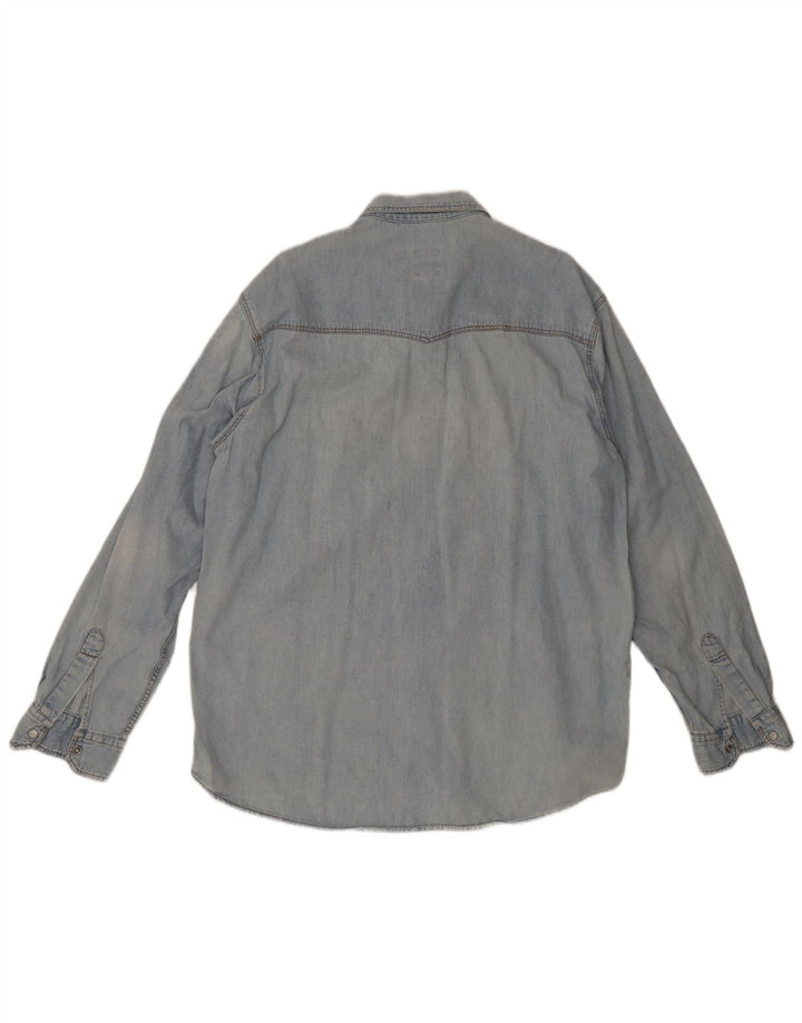 Camicia di jeans da uomo Rifle XL in cotone blu