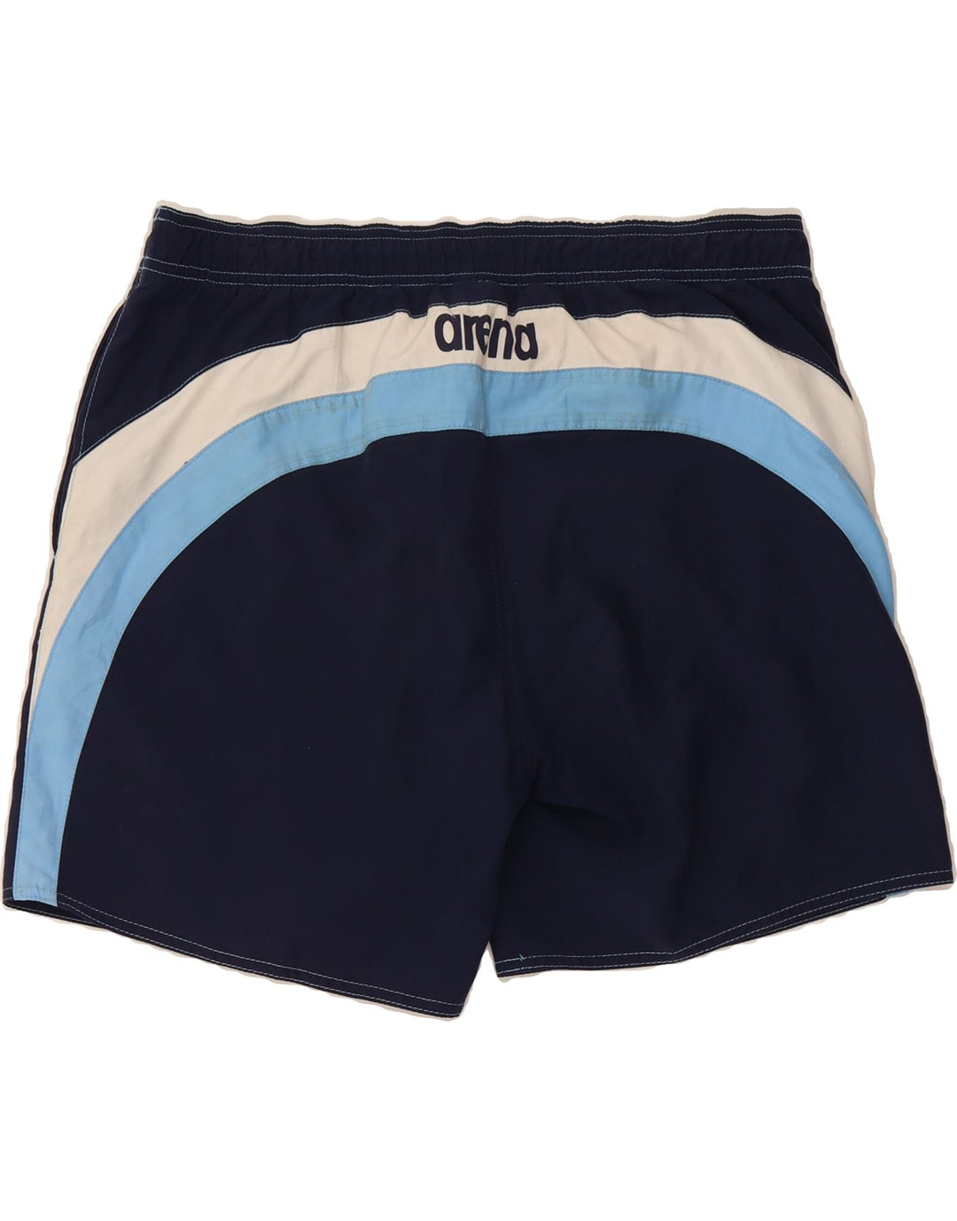 ARENA Mens Graphic Swimming Shorts Large  Navy Blue Colourblock Vintage Arena and Second-Hand Arena from Messina Hembry 