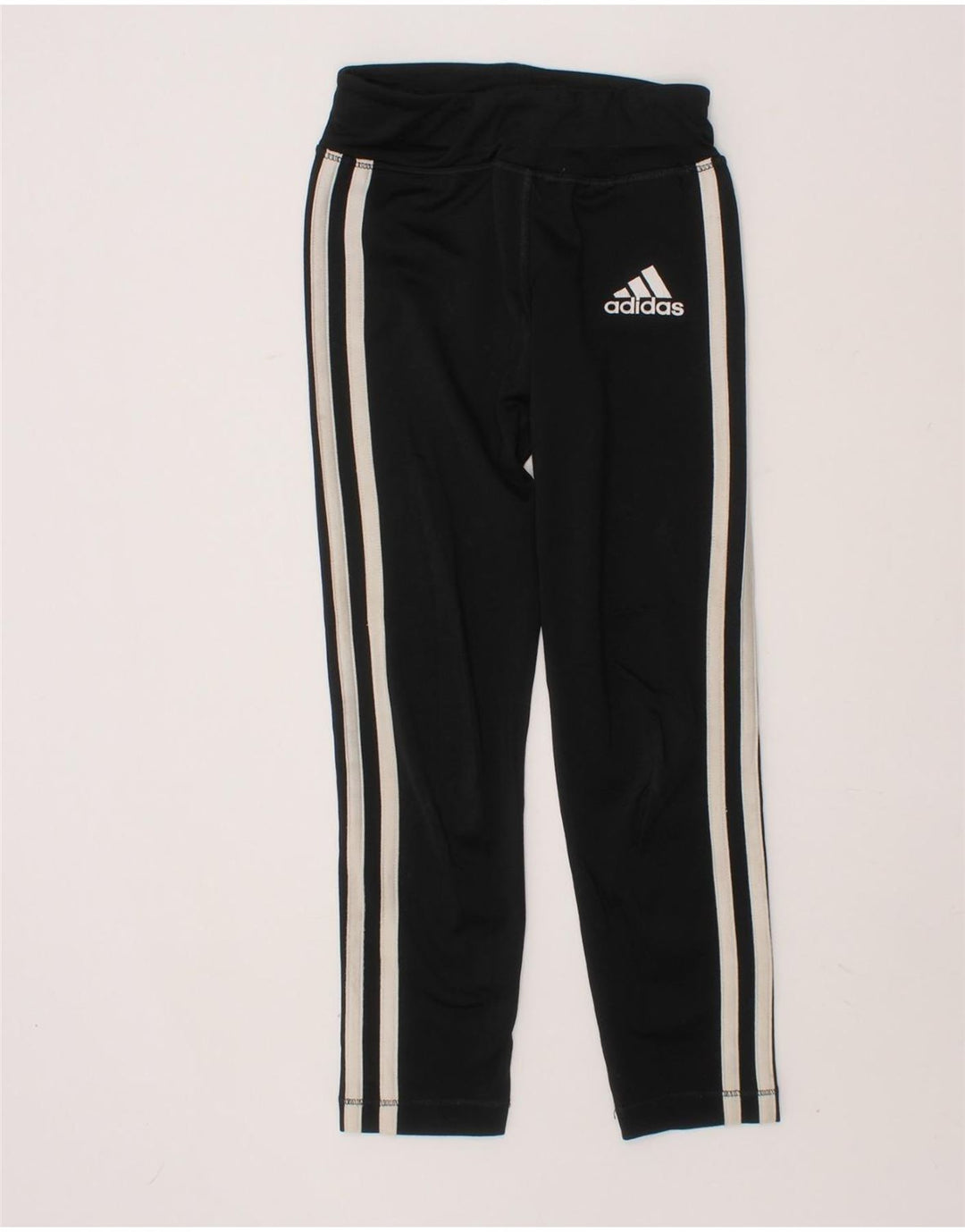 ADIDAS Girls Tracksuit Trousers 5-6 Years Black Polyester Vintage Adidas and Second-Hand Adidas from Messina Hembry 