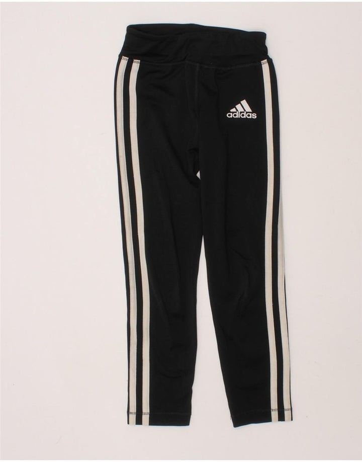 ADIDAS Girls Tracksuit Trousers 5-6 Years Black Polyester Vintage Adidas and Second-Hand Adidas from Messina Hembry 