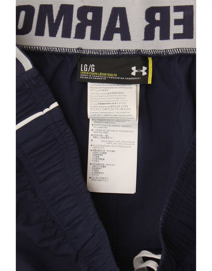 Pantaloncini sportivi da uomo Under Armour grandi in poliestere blu navy