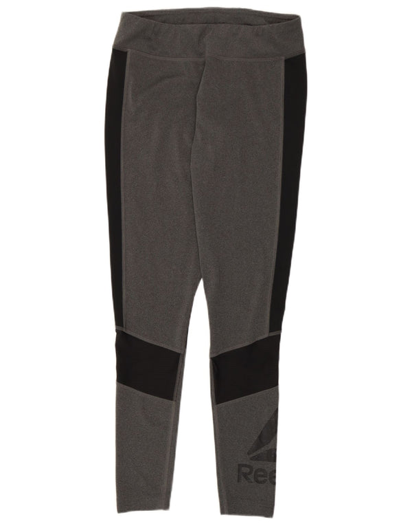 Leggings Reebok Speedwick Graphic da donna UK 12/14 Colorblock grigio medio