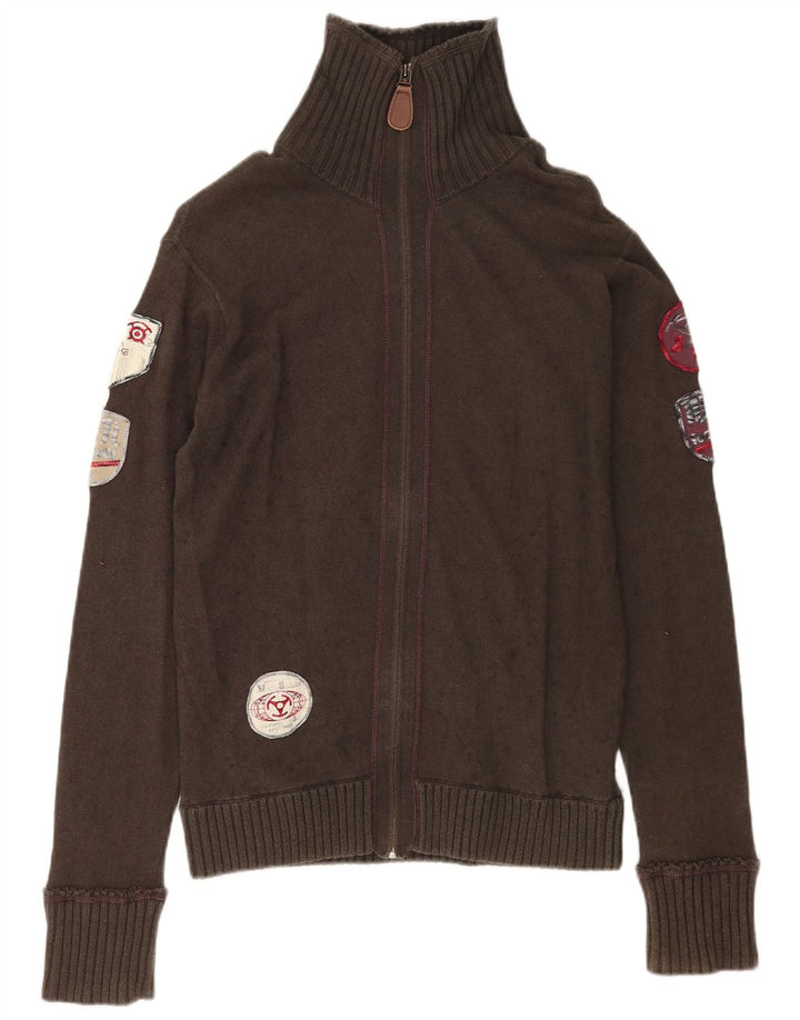 Maglione cardigan grafico da uomo Diesel grande cotone kaki