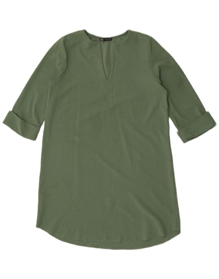 Abito a trapezio oversize da donna Zara con maniche a 3/4 UK 10 piccolo verde